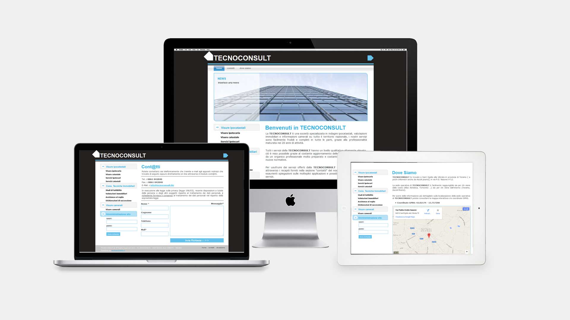 sito web in php statico con modulo contatti in php e google map